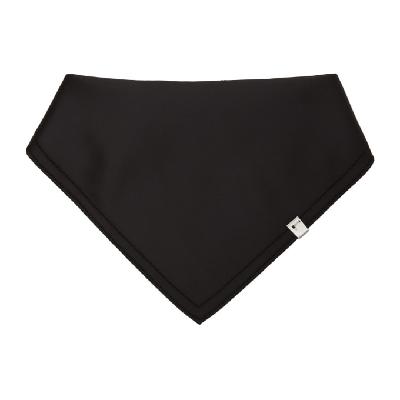 1017 ALYX 9SM Black Satin Raw Cut Bandana Scarf