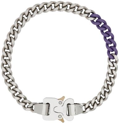 1017 ALYX 9SM Silver & Purple Buckle Necklace