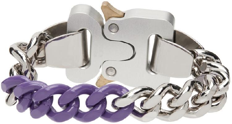 1017 ALYX 9SM Silver & Purple Buckle Bracelet