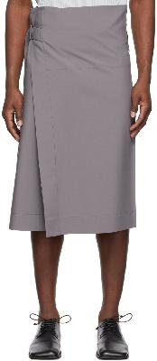 132 5. ISSEY MIYAKE Grey Tucked Skirt