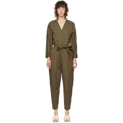 3.1 Phillip Lim Green Wool Belted Jumpsuit