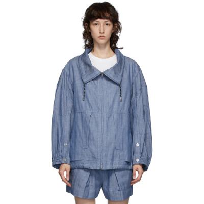3.1 Phillip Lim Blue Chambray Utility Sport Jacket
