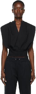 3.1 Phillip Lim Black French Terry Gathered Tank Top