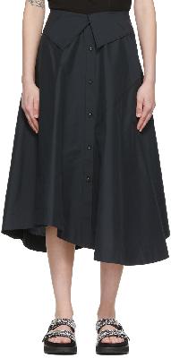 3.1 Phillip Lim Black Cotton Midi Skirt