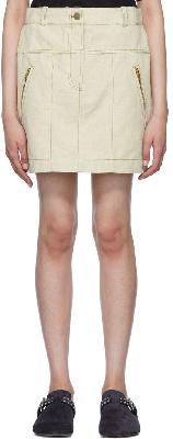 3.1 Phillip Lim Off-White Denim Miniskirt