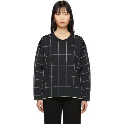 3.1 Phillip Lim Black Cropped Jersey Roll Pullover