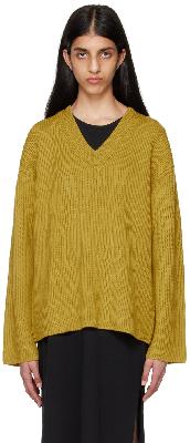 6397 Yellow Rib Knit Sweater