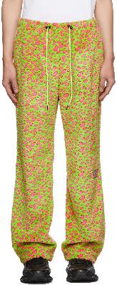99% IS Green & Pink Full 1%Ove Furry Pajama Pants
