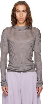 AARON ESH SSENSE Exclusive Gray Semi-Sheer Long Sleeve T-shirt