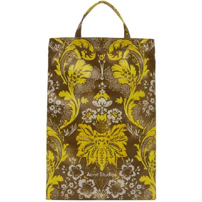 Acne Studios Brown and Yellow Floral Print Tote