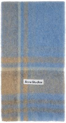 Acne Studios Blue Heavy Plaid Scarf