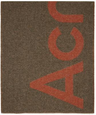 Acne Studios Brown Wool Logo Scarf