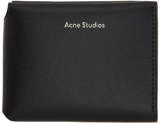 Acne Studios Black Logo Trifold Wallet