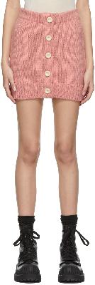 Acne Studios Pink Textured Wool Short Skirt