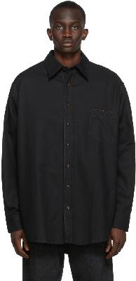 Acne Studios Black Embroidered Logo Shirt