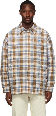 Acne Studios Brown & Blue Checkered Shirt Jacket