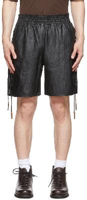 Acne Studios Black Leather Shorts