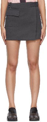 Acne Studios Grey Polyester Mini Skirt