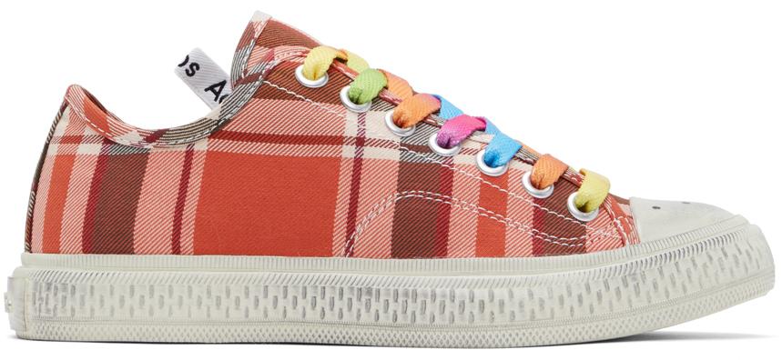 Acne Studios Red Ballow Check Sneakers