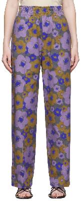 Acne Studios Purple Flower Print Trousers
