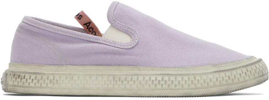 Acne Studios Purple Canvas Slip-On Sneakers