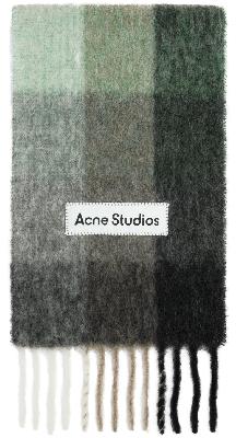 Acne Studios Black Mohair Check Scarf