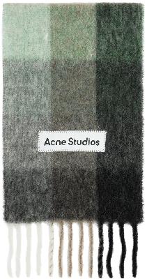 Acne Studios Black Mohair Check Scarf