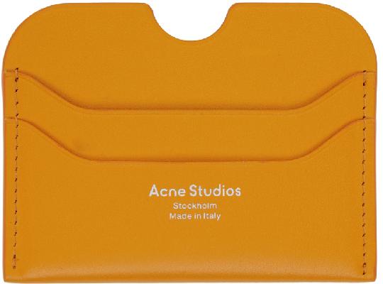 Acne Studios Yellow Leather Card Holder