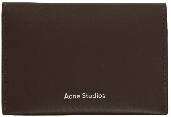 Acne Studios Brown Card Holder Wallet