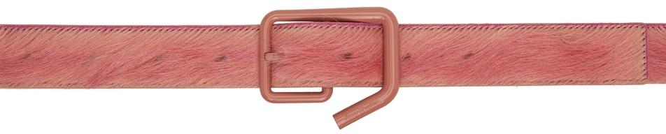 Acne Studios Pink Calf-Hair Belt