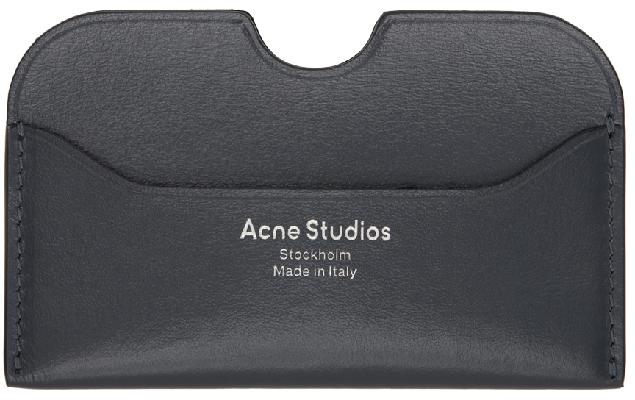 Acne Studios Navy Logo Card Holder