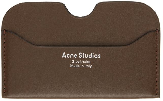 Acne Studios Brown Logo Card Holder
