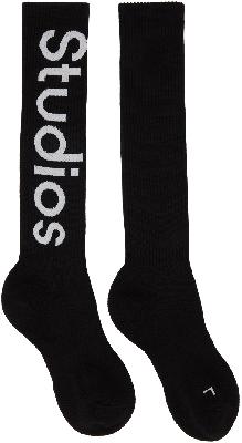 Acne Studios Black Logo Jacquard Socks