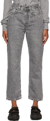 Acne Studios Grey Mece Straight Fit High Rise Jeans