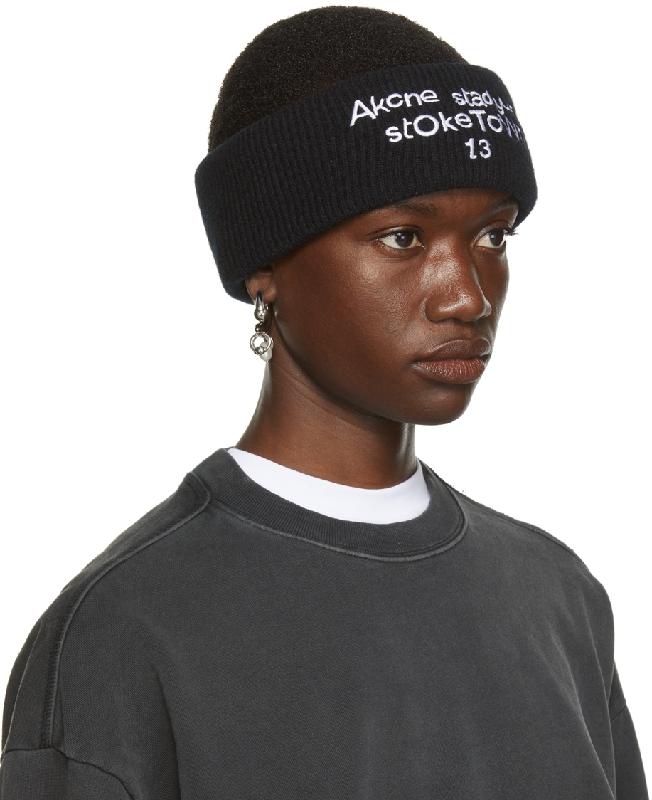 Acne Studios Black Logo Headband - StyleGuise
