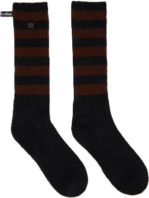 Acne Studios Black & Brown Striped Wool Socks