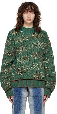 ADER error Green Patterned Kaplan Sweater