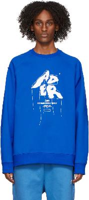 ADER error Blue Sculpture Logo Sweatshirt