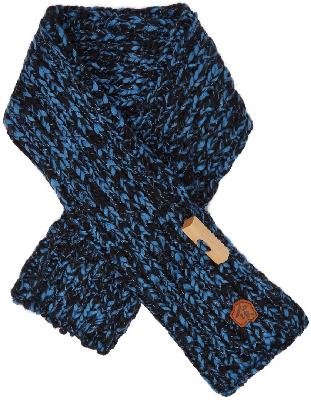 ADER error Black & Blue Wool Knit Scarf