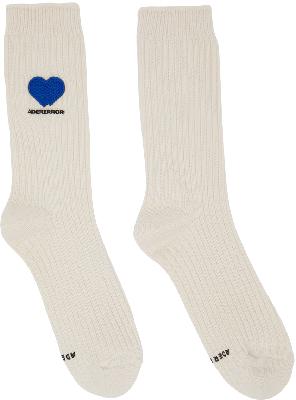 ADER error Off-White Twin Heart Socks