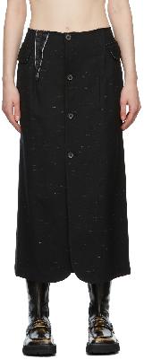 ADER error Black Marled Wool Skirt