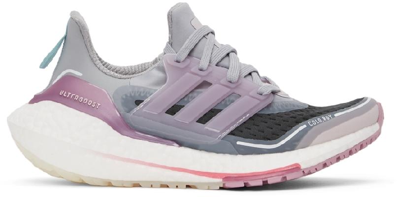 adidas Originals Grey & Pink Ultraboost 21 COLD.DRY Sneakers