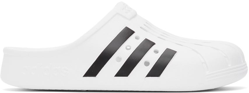 adidas Originals White Adilette Clog Sandals