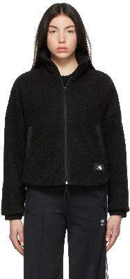 adidas Originals Black Sportswear Sherpa Zip Sweatshirt