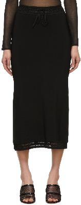 ALAÏA Black Lace Midi Skirt