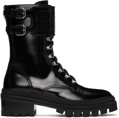 ALAÏA Black Vienne Lace-Up Ankle Boots