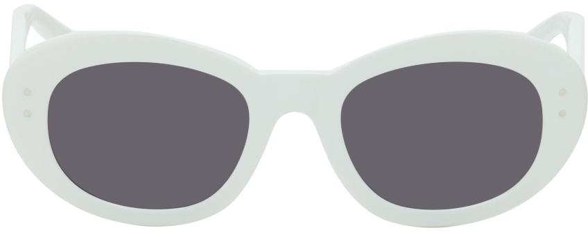 ALAÏA White Round Sunglasses