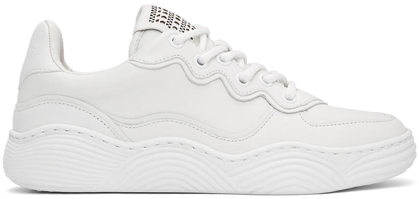ALAÏA White Calfskin Wave Sneakers