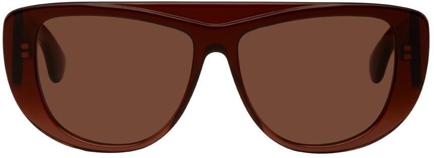 ALAÏA Brown Oversized Mask Sunglasses