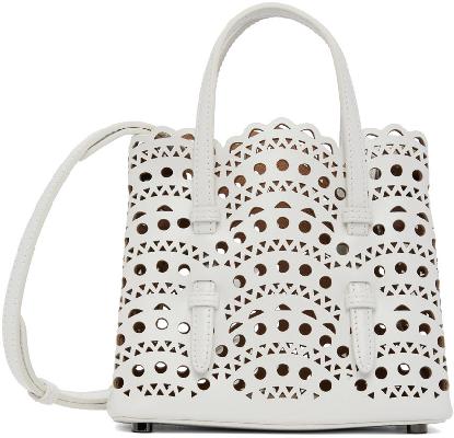 ALAÏA White Micro Mina 16 Top Handle Bag